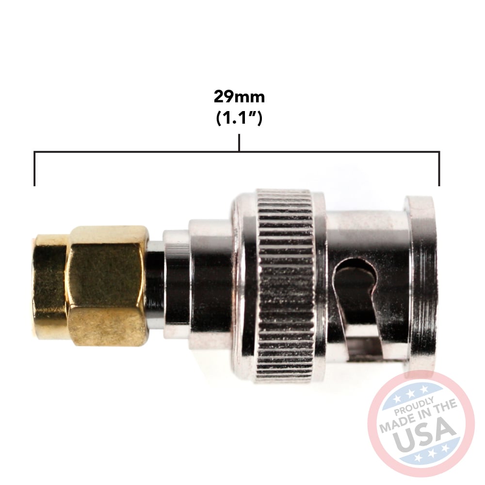 Male BNC to Male SMA connectors (5 Pack)