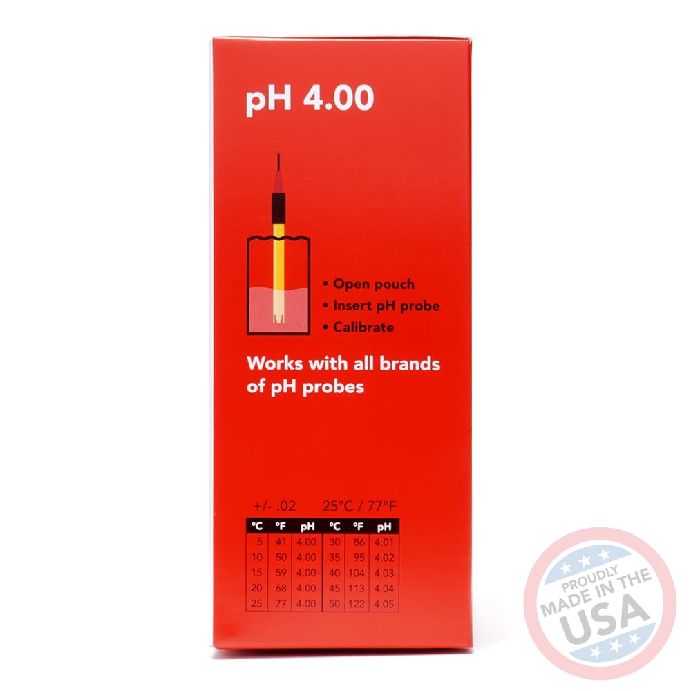 pH 4.00 Calibration Solution Pouches (Box of 25)