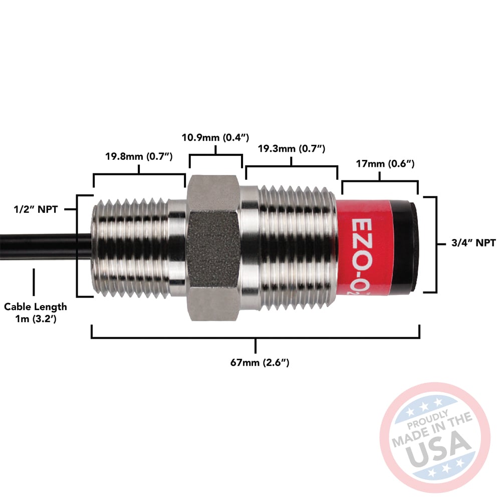 EZO-O2™ Embedded Oxygen Sensor – Stainless Steel Body