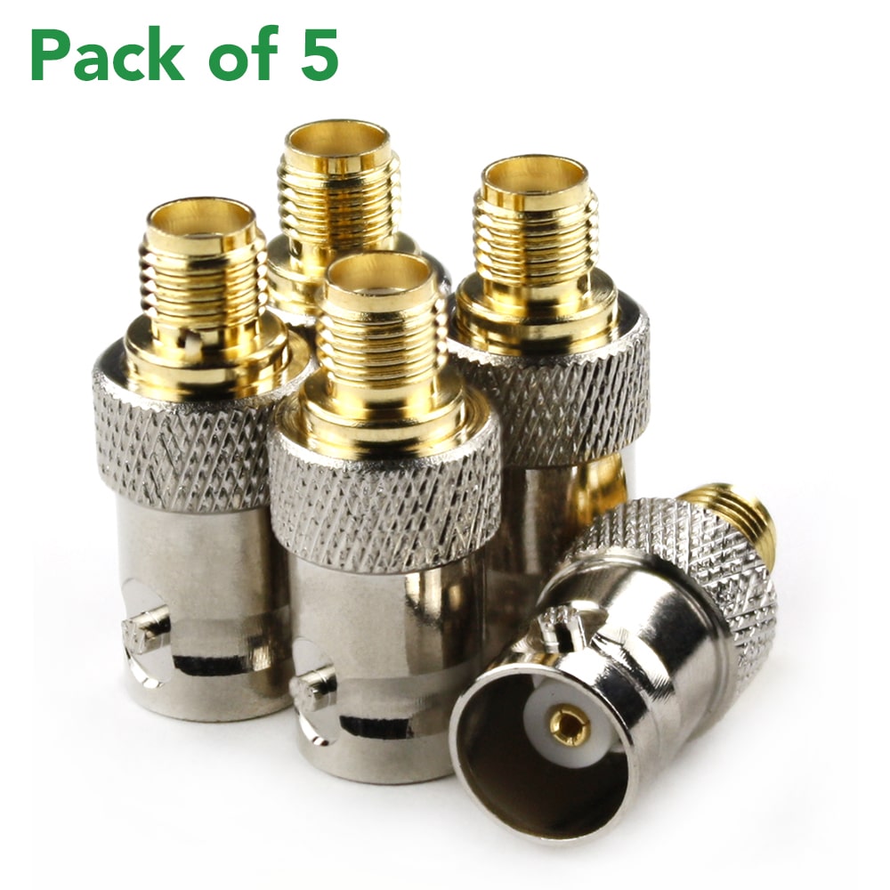 Female BNC to Female SMA connectors (5 Pack)