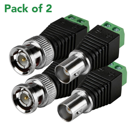 Male and Female BNC with Terminal Screws (2 Pack)