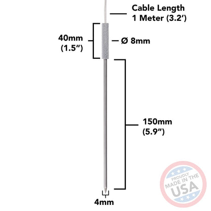 Spike Tip PT-1000 Temperature Probe