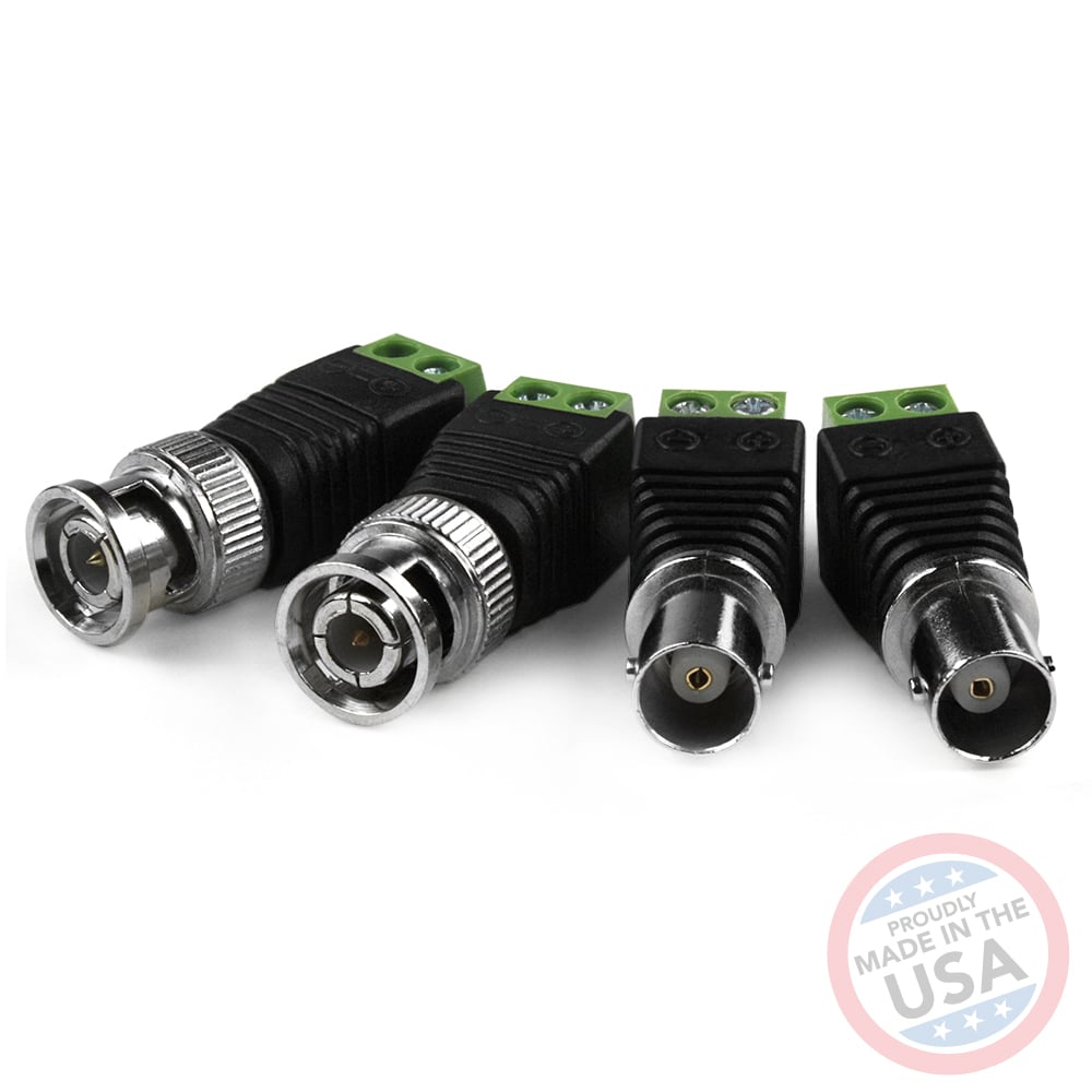Male and Female BNC with Terminal Screws (2 Pack)