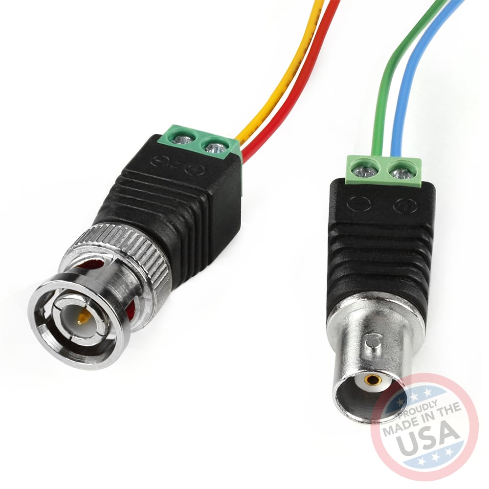 Male and Female BNC with Terminal Screws (2 Pack)
