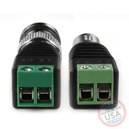 Male and Female BNC with Terminal Screws (2 Pack)