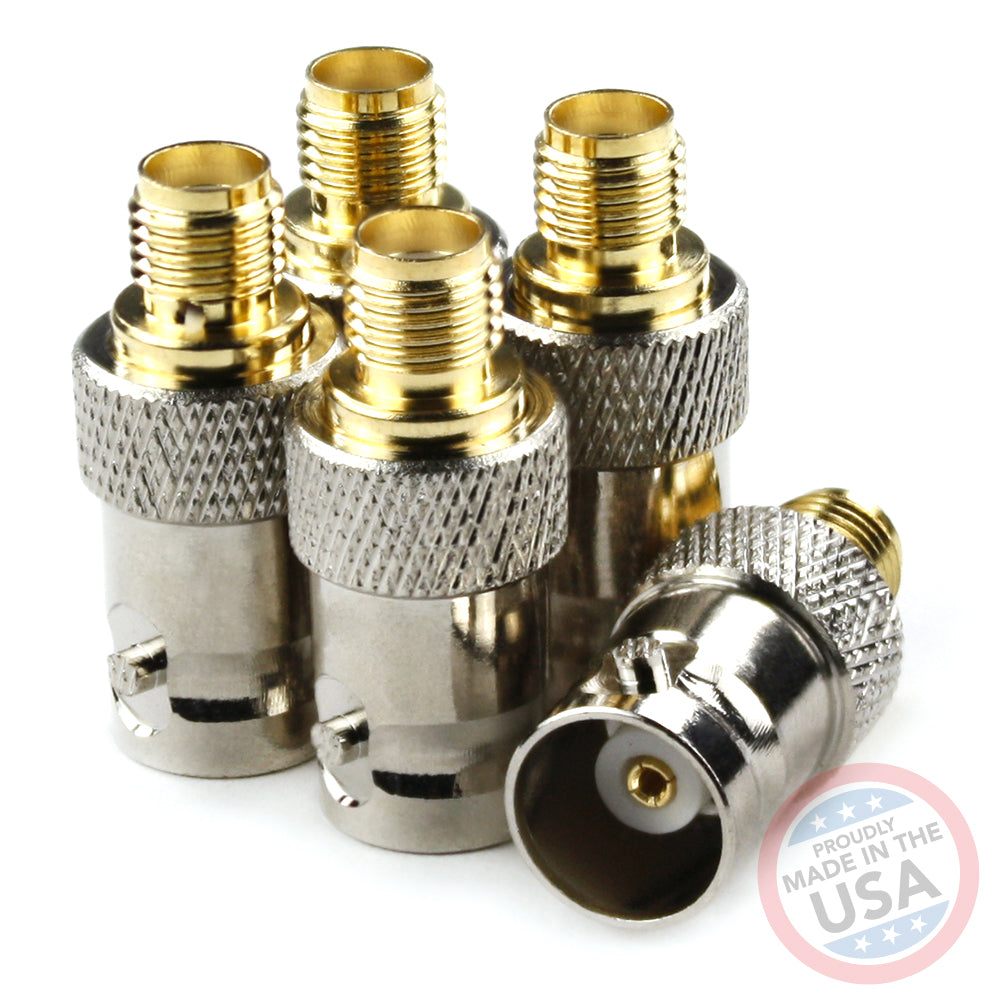 Female BNC to Female SMA connectors (5 Pack)