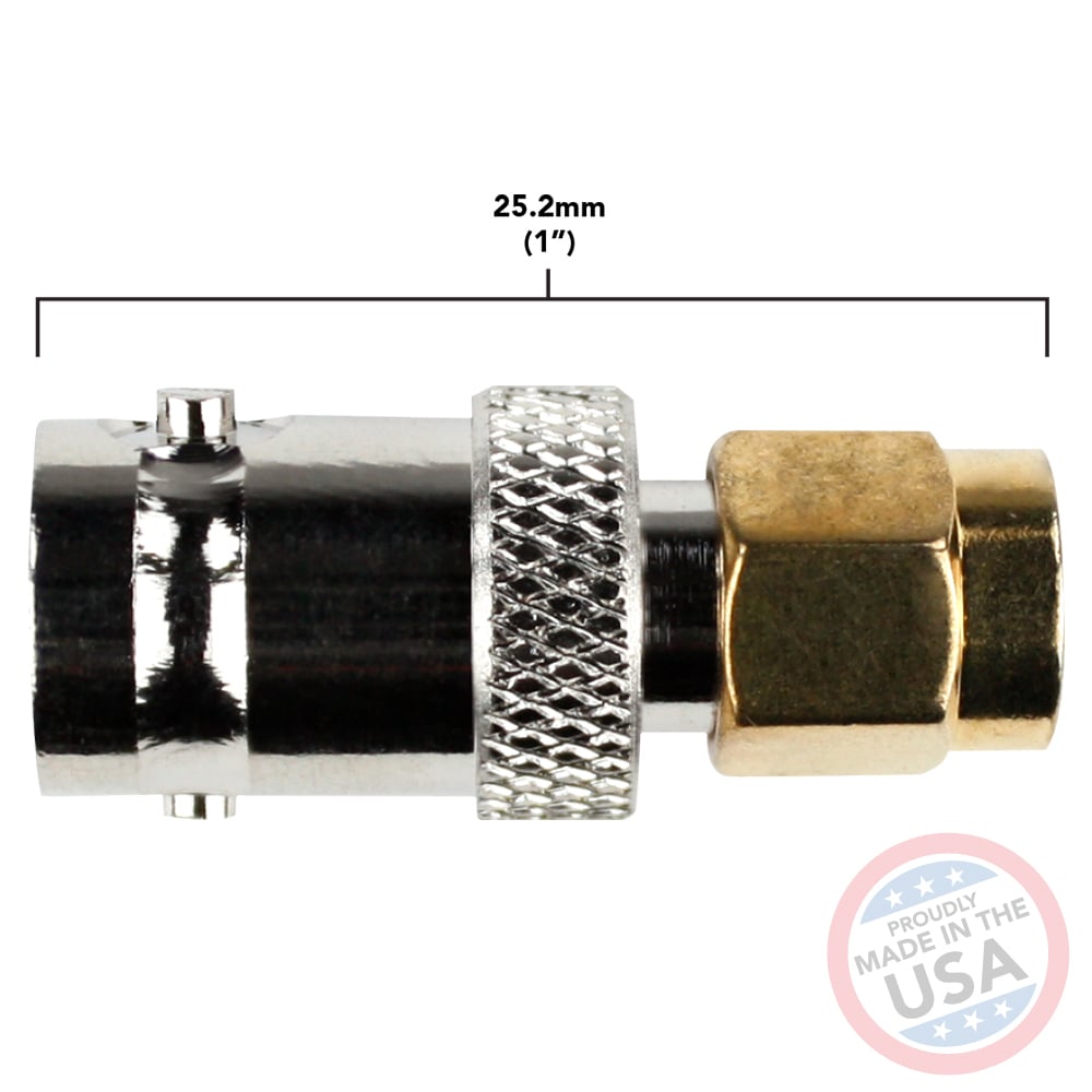 Female BNC to Male SMA connectors (5 Pack)