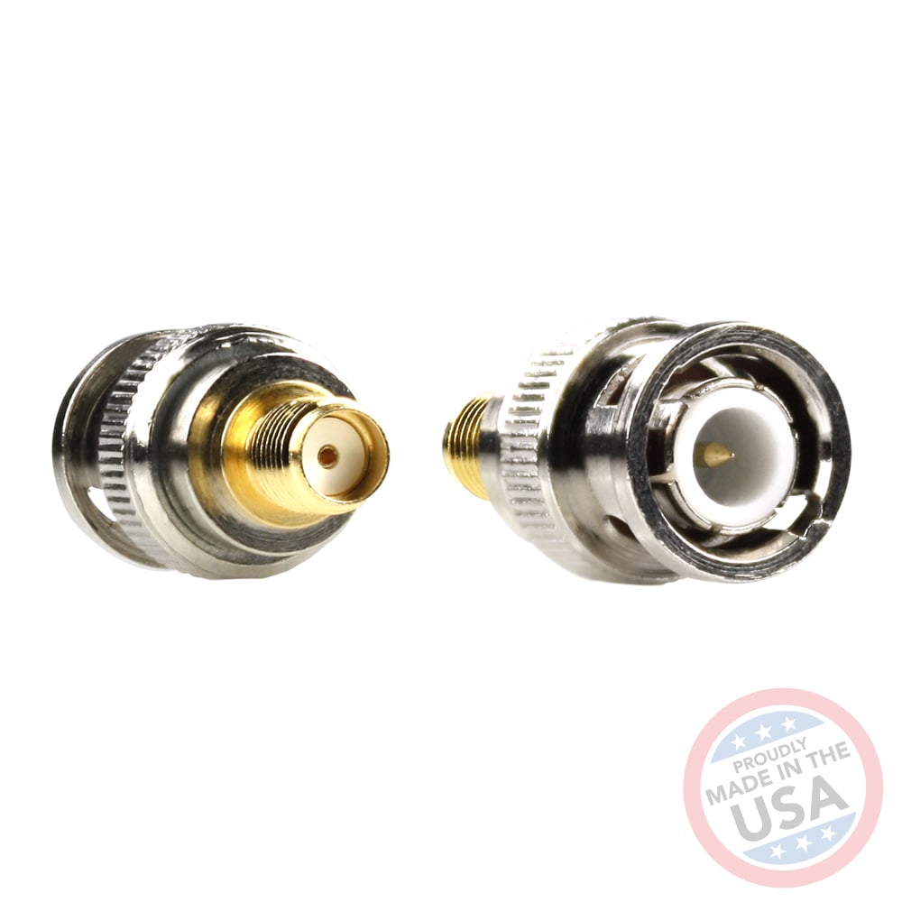 Male BNC to Female SMA connectors (5 Pack)