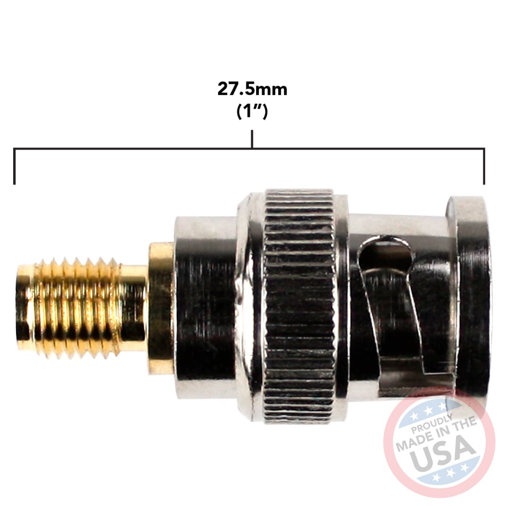 Male BNC to Female SMA connectors (5 Pack)