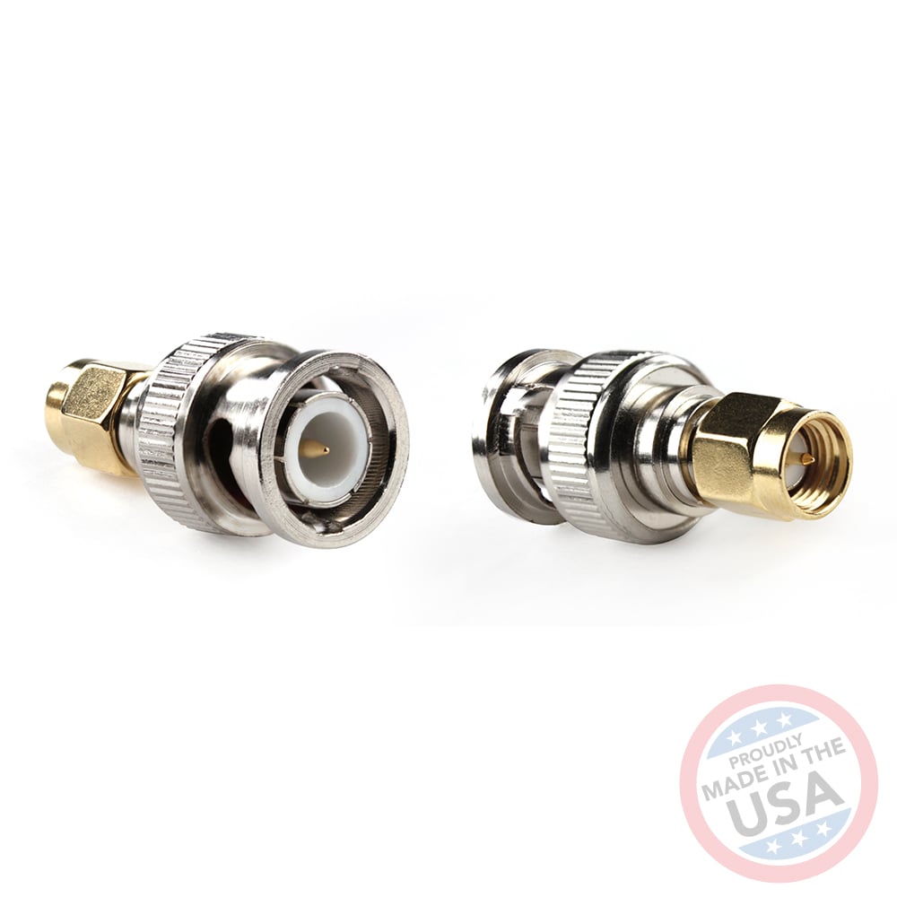Male BNC to Male SMA connectors (5 Pack)